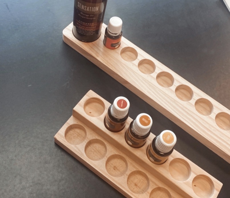 Houten olie organizer - DUBBEL